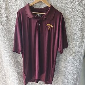 Arizona State Russell Athletic Burgundy Polo Shirt Size XXL